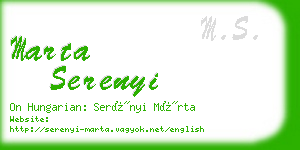 marta serenyi business card